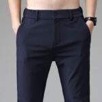 Men's Spring Autumn Thick-Weave Trousers