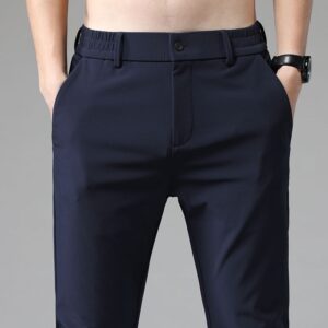 Men’s Spring Autumn Thick-Weave Trousers