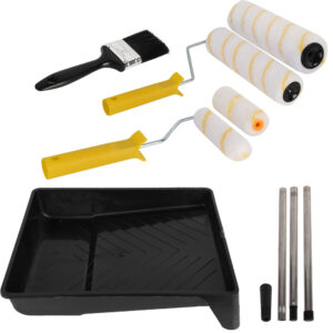 Paint Roller Set Paint Rollers With Extension Pole Tray Paint Brush Roller Sleeves For Painting Wall Ceiling