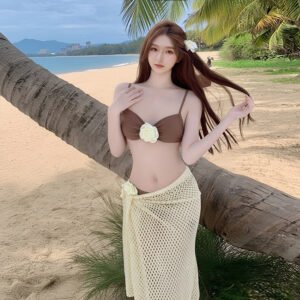 Women's Three-Piece Split Bikini Swimsuit Set