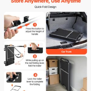 Foldable Push Cart Dolly, 330 Lbs Capacity, Folding Platform Truck With Swivel Wheels, Moving Platform Hand Truck Flatbed Cart, Adjustable Push Handle, For Easy Storage, 26.8 X 19.5 X 4.5 In