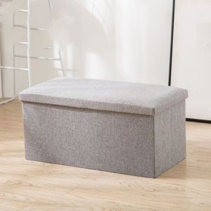 40x25x25cm Foldable Ottoman Storage Box With Padded Seat – Versatile Foot Stool, Toy Storage, And Home Bench Storage & Home Organization