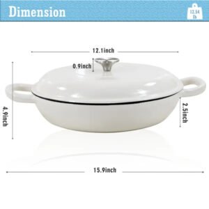 Enameled Cast Iron Dutch Oven, 3.8 Quart Dutch Oven Pot With Lid, Non Stick Cast Iron Pot, Round Oven Safe Up To, Use For Marinate, Cook, Bake And Serve
