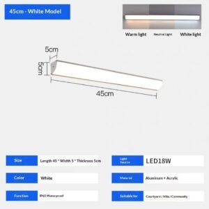 Outdoor Long Wall Light Waterproof For Villas Courtyards And Balconies