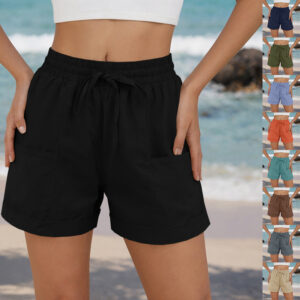 Women's Solid Color Casual Beach Shorts