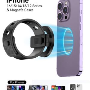 MagSafe Magnetic Phone Holder With Adjustable Silicone Strap, 4000Gs Strong Magnet Gym Shopping Cart Mount, 360 Rotation Stand For Phone & Universal Phones