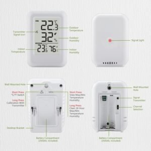 Hygrometer , LCD Screen Temperature Humidity Monitor Meter