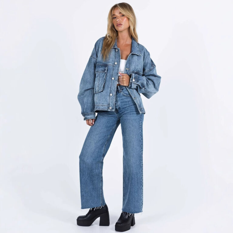 New Versatile 3D Bag Design Retro Classic Loose-fit Denim Jacket
