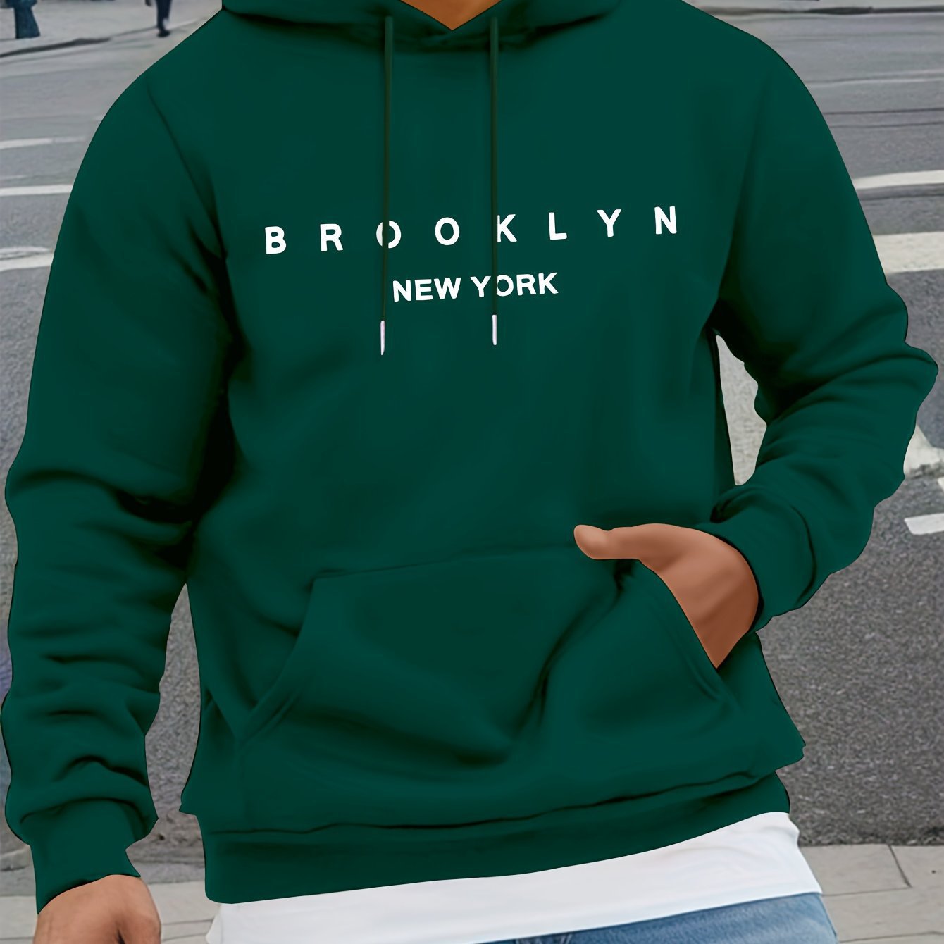 Letter-print Casual Hooded Sweatshirt - Image 5