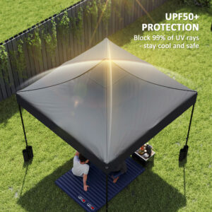 10' x 10' Replacement Canopy Top for Pop Up Canopy Tent with 4 Sand Bags, UPF50+ Protection, Dark Gray