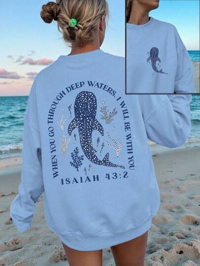 Women's Casual Simple Heart-Printed Loose-Fitting - Image 3