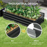 Galvanized Raised Garden Bed, 4' x 2' x 1' Metal Planter Box, for Growing Vegetables, Flowers, Herbs, Succulents, Gray