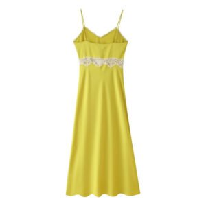Womens Fashionable Sexy Chic Lace-Trimmed Slip Dress