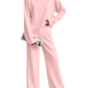 Solid-color T-shirt And Pants Two-piece Set