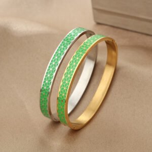 18K Vacuum-Plated Vintage Personalized Oil-Drip Titanium Steel Bracelet For Women