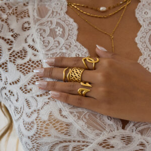 Women's Creative All-Match Geometric Line Titanium Steel Ring