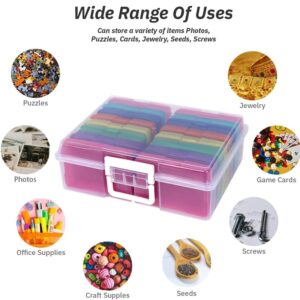 Multicoloured Photo Storage Box 4.7x6.6 Picture Album Organizer Container Craft Case