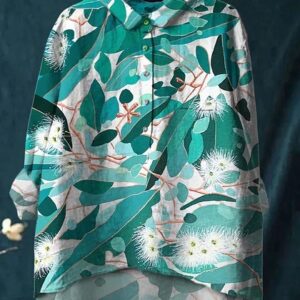 Long-sleeve 5-button Shirt With 3D Digital Animal Print