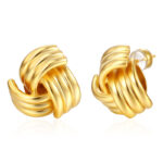 Copper-plated Niche Design 18k Gold-Colored Elegant Simple Instagram-Style Earrings