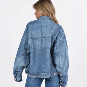 New Versatile 3D Bag Design Retro Classic Loose-fit Denim Jacket