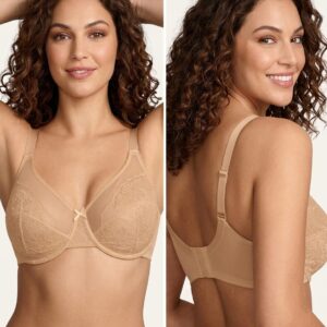 Minimizer Bras For Women Enchante Full Coverage Underwire Bras Plus Size Lifting Floral Lace Bra For Heavy Breast