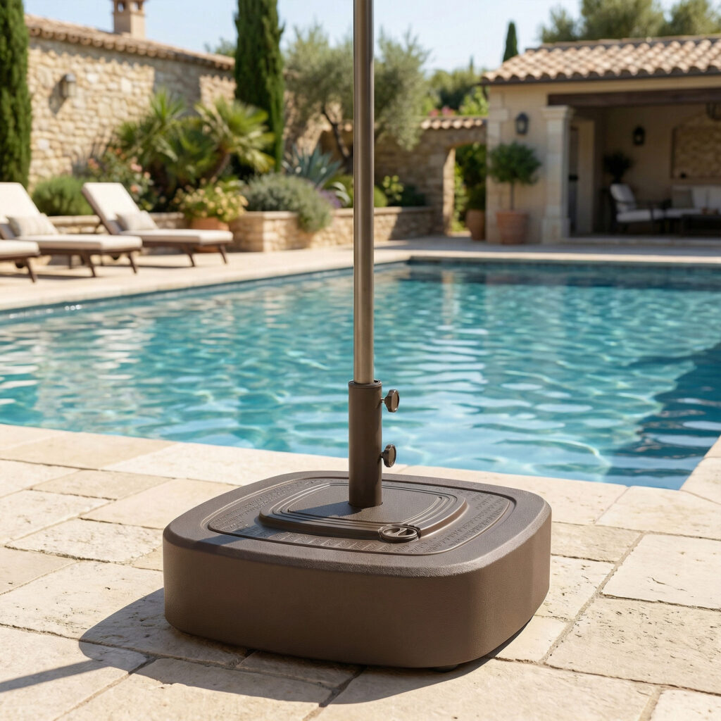 Patio Umbrella Base Outdoor Umbrella Stand with Wheels for 1.5"/1.9" Umbrella Poles