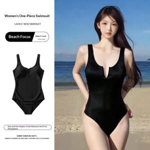 Womens One-Piece V-Neck Bikini Swimsuit