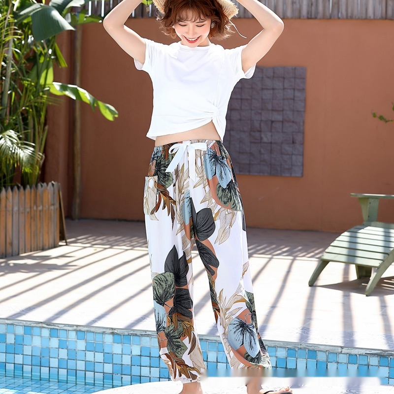 Plus-size Rayon Beach Mosquito-proof Cotton-look Pajama Pants - Image 26