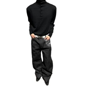 Men's Slightly Flared Loose-fitting Wide-leg Trousers