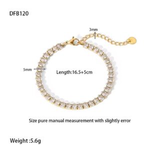 Full-Crystal Zircon Flower Stainless Steel Bracelet