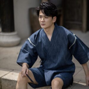 Japanese Jinbei, Cotton Short-Sleeve Set, Traditional Japanese Kimono Homewear Pajamas, Hot Spring & Summer Festival Novelty Outfit