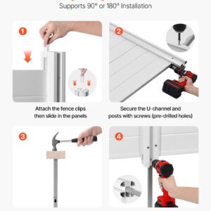 2 Panels Outdoor Privacy Screen, 50 X 50 In Air Conditioner Fence With 27.6 In Ground Stakes, Pool Equipment Enclosure, Horizontal Vinyl Privacy Fence, Ideal For Trash Can And A/C Units, White