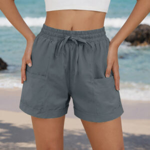 Women's Solid Color Casual Beach Shorts