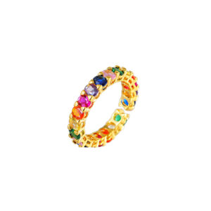 Niche Light-luxury Design With A High-end Feel Candy-colored Rainbow Ring