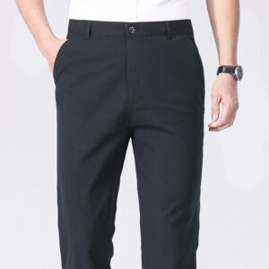 Men's Solid-Colored Loose Straight-Leg Business-Casual Trousers