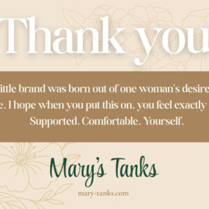 Thank You Card For Mary's Tanks