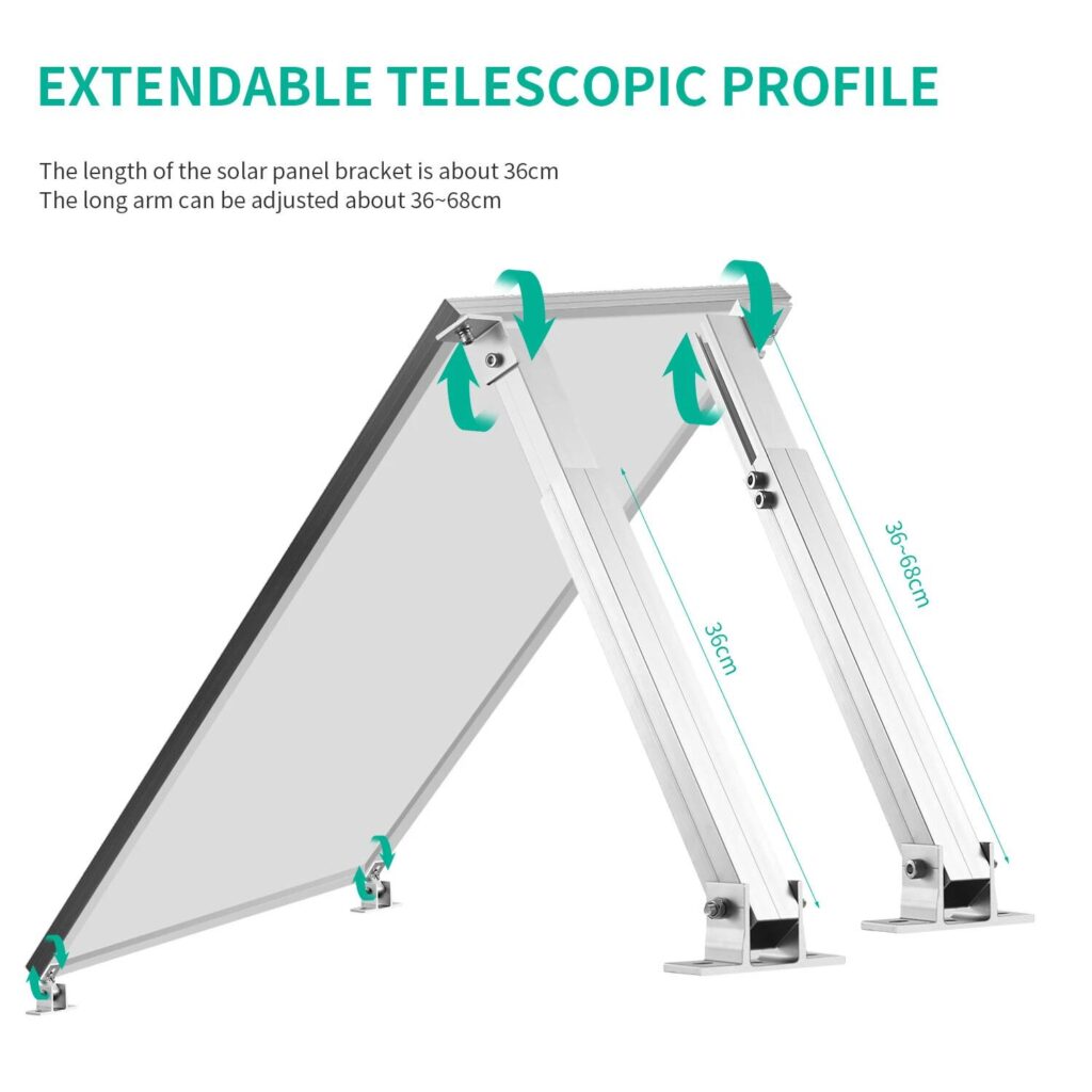 Solar Photovoltaic Adjustable Front And Rear Foot Brackets, Single Set Of 15-30 Degrees (nut Type)