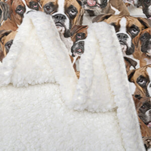 Boxer Blankets Super Soft Fuzzy Dogs Blanket For Kids Adults Cute Puppy Fleece Blanket Reversible Animal Brown Sherpa Throw Thick Lightweight Cozy Plush Blankets