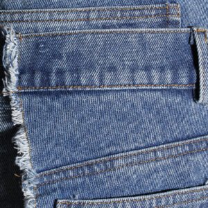 Casual Faux Two-piece Ripped Jeans