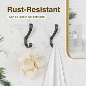 Set Of 6 Heavy Duty Coat Hooks, Extra Large Black Coat Hooks & Coat Hook For Wall, Durable Coat Hooks For Wall, Versatile Coat Pegs & Premium Metal Hooks For Jackets, Bags, Towels, Keys, Robes, Home &