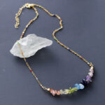 Stylish Resort-Style Natural Crystal 7-Color Handmade Short Necklace Choker