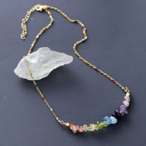 Stylish Resort-Style Natural Crystal 7-Color Handmade Short Necklace Choker