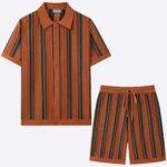 Men's Casual Short-Sleeve Knitted Two-Piece Set