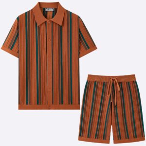 Men’s Casual Short-Sleeve Knitted Two-Piece Set