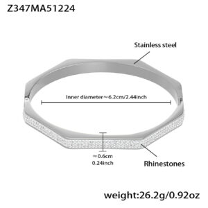 Stainless Steel Ultra-Shiny Full-Crystal Clip Bracelet