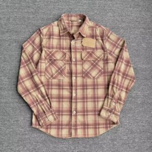 Retro Casual Slim-Fit Striped Corduroy Plaid Shirt