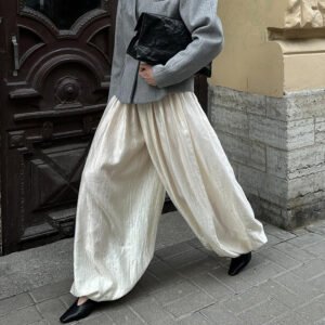 Versatile Ankle-cuffed Long Lantern Pants