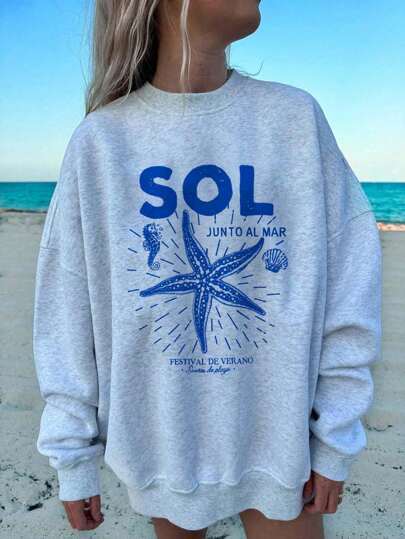 Women's Casual Simple Heart-Printed Loose-Fitting - Image 2