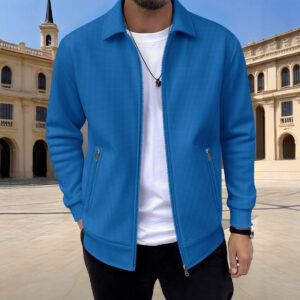 New Solid-color Pocketed Zip-up Long-sleeve Jacket Coat