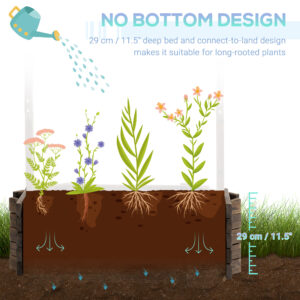 Wishing Well Planter, Wooden Raised Garden Bed, Ornamental Outdoor Flower Planter for Outdoor Garden, Yard, Lawn, and Home Decor